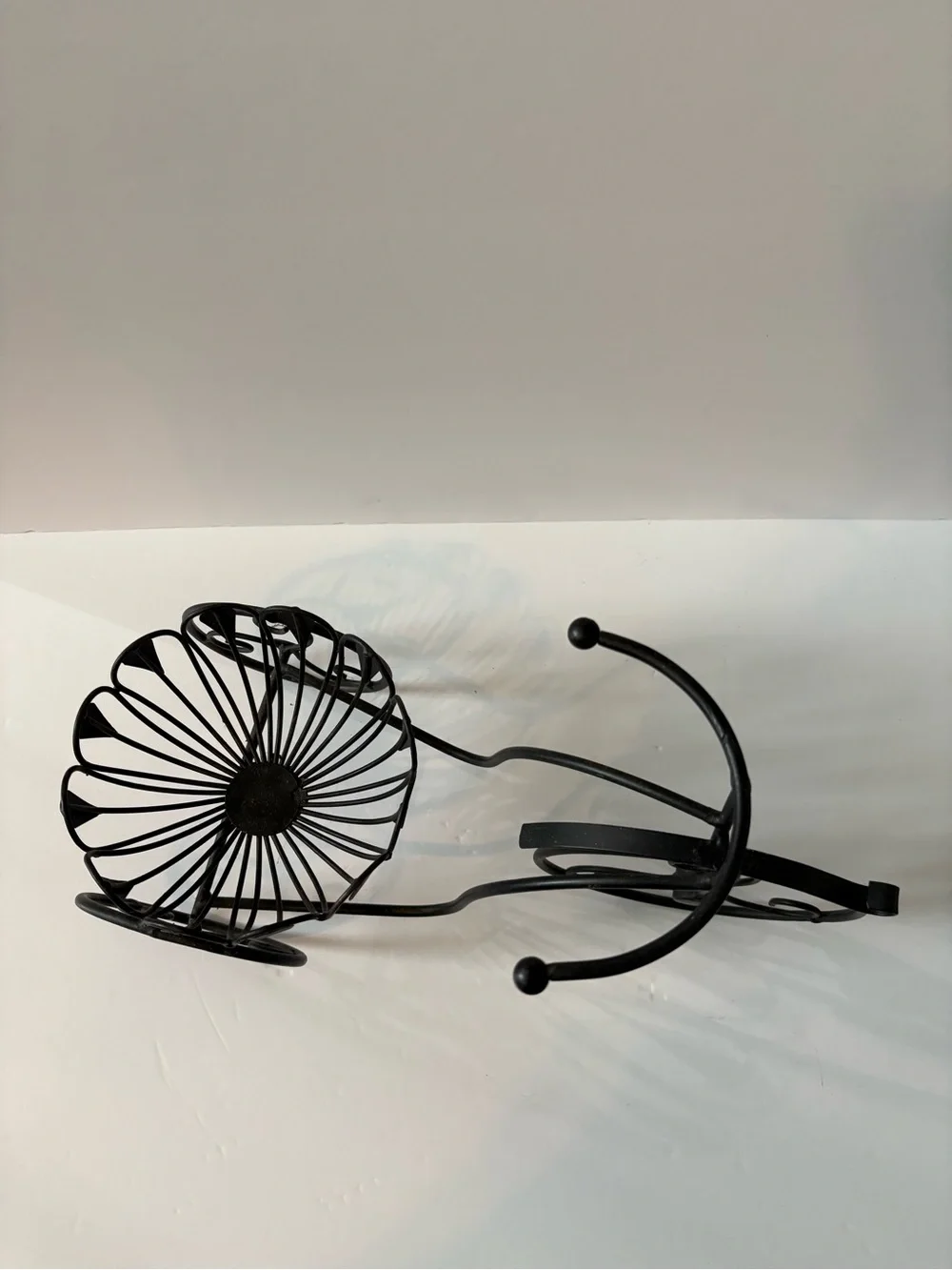 Black Wrought Iron Tricycle Decorative Plant Holder